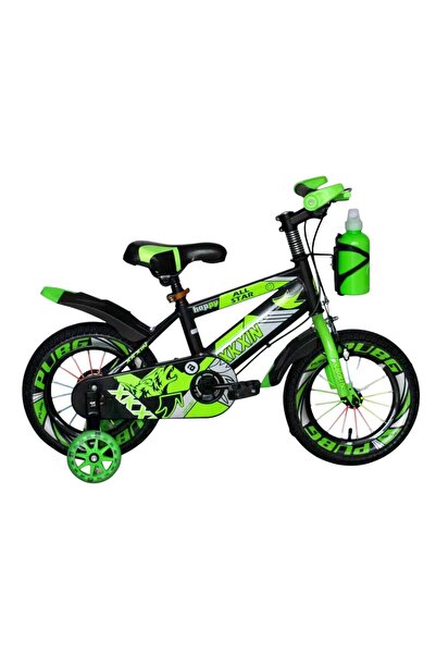 OEM Bicicleta Copii cu Roti Ajutatoare16 Inch Stabila cu Design Sport - Verde