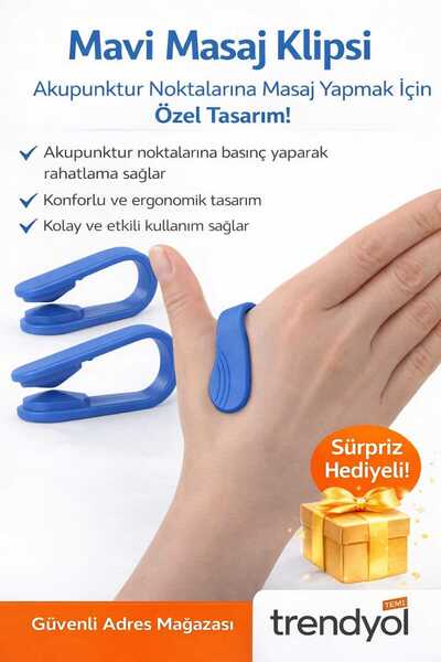 HAYATINIZI KOLAYLAŞTIRIN Akupunktur Masaj Klipsi Mavi – Ergonomik Rahatlatıcı...