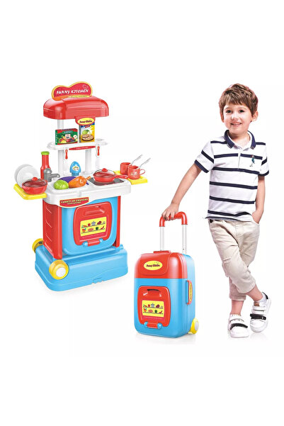 OEM Children's Kitchen Furniture Set Trolley 32 Pieces Multicolor - Pink