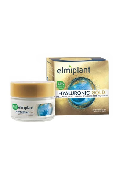 ELMIPLANT Set of 2 x Anti-Wrinkle Day Cream, with Hyaluronic Acid, Gold Elmip...