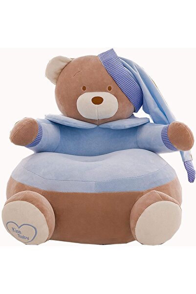 OEM Teddy Bear Armchair in Pink and Blue Plush - Blue