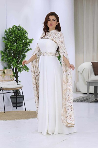 modern designer Kuwaiti jalabiya with floral embroidery