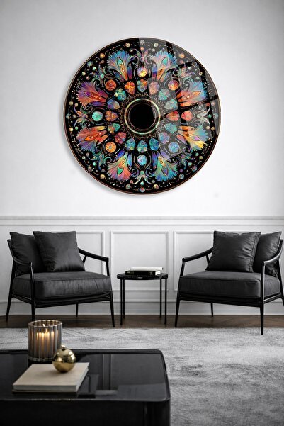 TAULART Abstract Mandala Wall Painting |   Modern Decor Unbreakable Glass Rou...