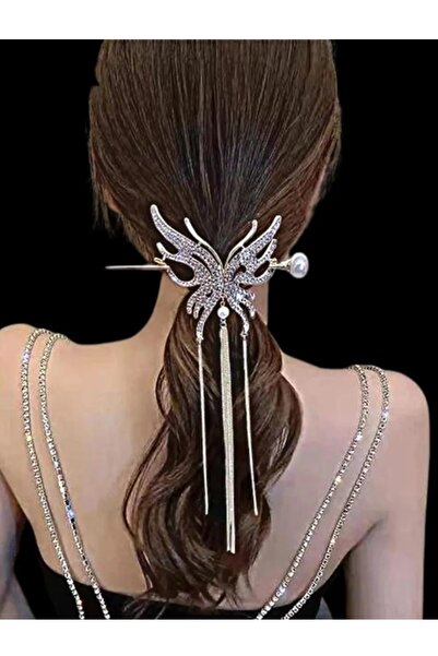 BirYıldızOl Korean Style Butterfly Figure Engagement Wedding Hairpin Bun Buckle