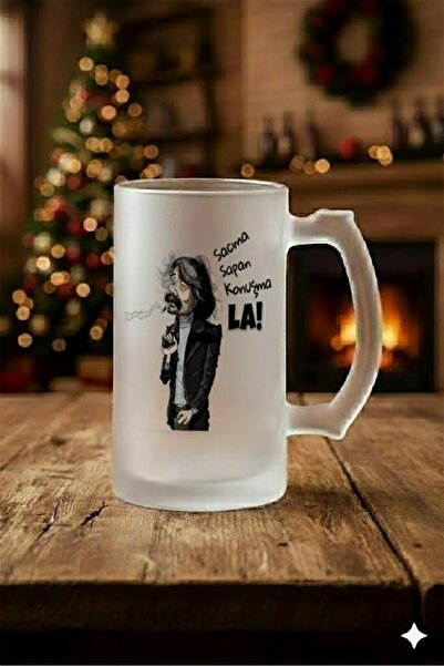 sartre art Behzat Ç. Saçma Sapan Konuşma La Tasarımlı Buzlu Cam Bira-Meşrubat...