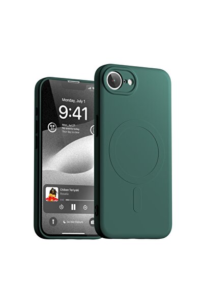 Mercury Goospery iPhone 16e Green Silicone MagSafe Case by Goospery