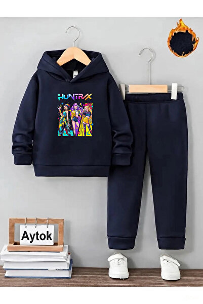 aytok tekstil Set de trening pentru fete iarna cu căptușeală din fleece Huntr...