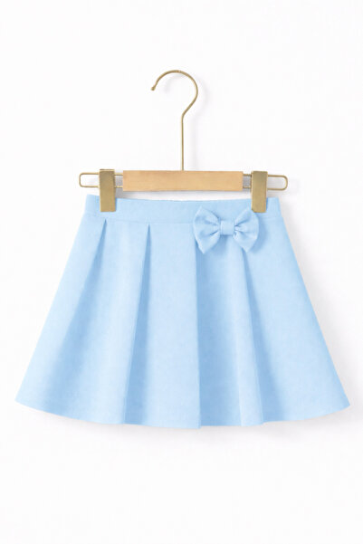 MRDN MODA Kız çocuğu pileli beli lastikli fiyonk detaylı mini etek