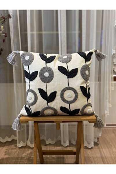 Nari Collections غطاء قلاب مزخرف مطرز بنقطة واحدة