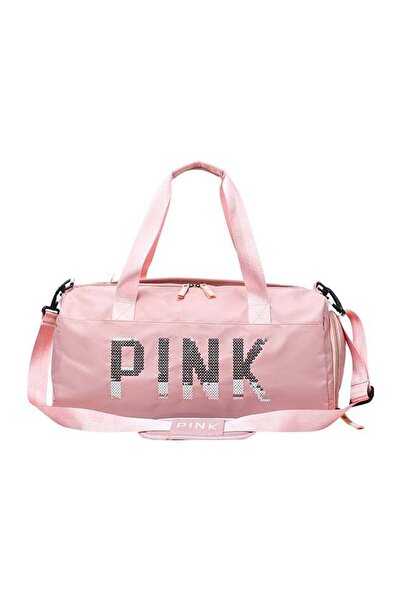 Generic Sweet Ladylike Fashion Sports Plain Duffel Bag Pink/Black/White