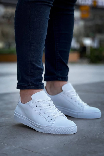 BLACK MODBLACK Ozbay Kb-122 Kuback White Leather High Sole Lace-Up Daily Men'...