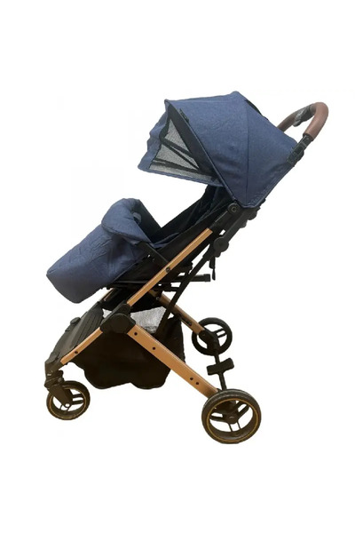OEM Baby Stroller with Suspension and Cover - Blue