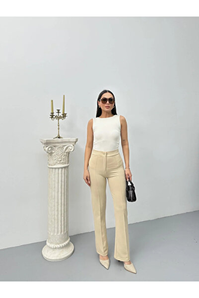 BLACK MODBLACK Ozbay Buttoned P Palazzo Pants Beige P170091 1152714