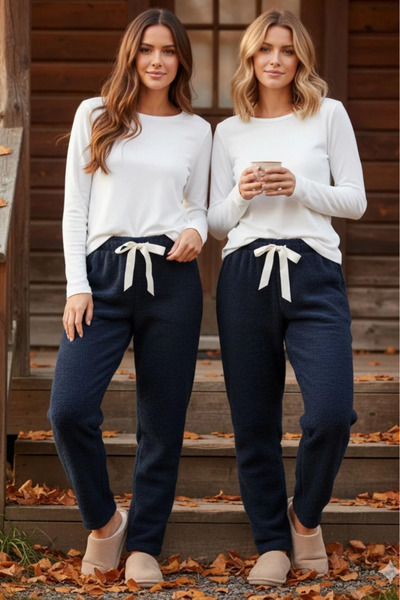 BLACK MODBLACK Ozbay plush pajama bottom navy blue nr 1152714