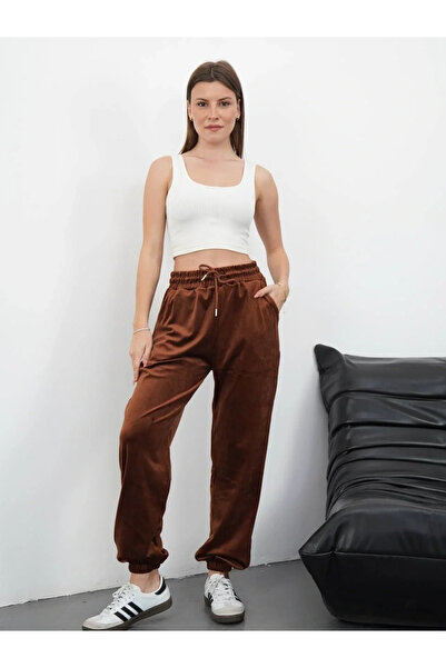 BLACK MODBLACK Coffee velvet tracksuit with elastic legs md34