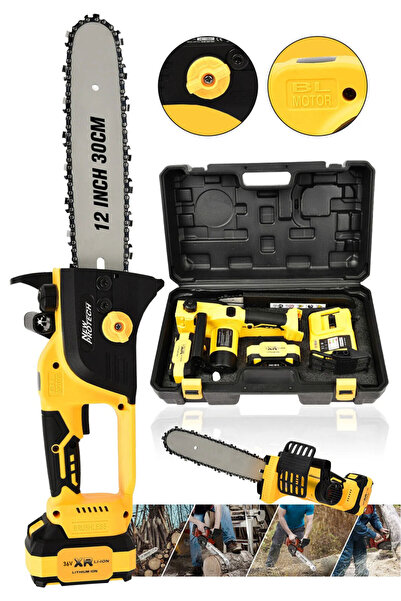newprotech Şarjlı Kesim Motoru 12 Inc Çift Akülü budama testeresi zincirli