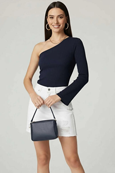 BLACK MODBLACK Ozbay One Shoulder Basic Bluz Dark Blue T4275 1152714