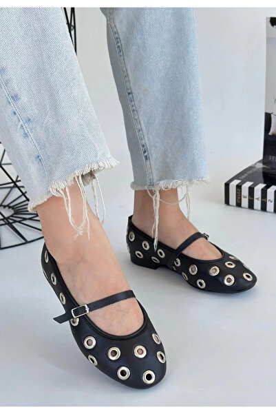 BLACK MODBLACK Tinta black leather flat shoes