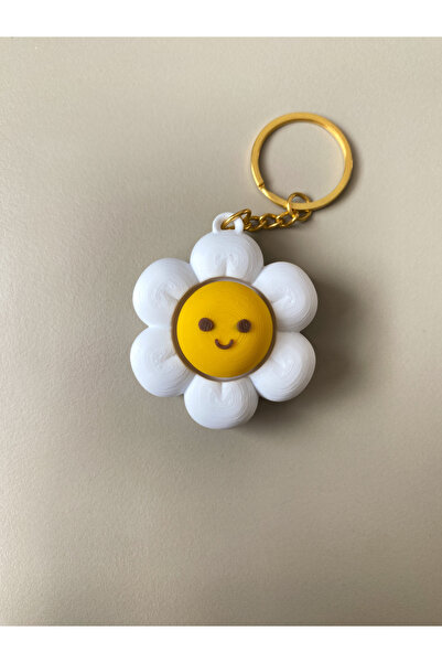 Figuva Daisy Shaped Clicker Stress Relief Clicker Keychain - Gift Daisy Keychain