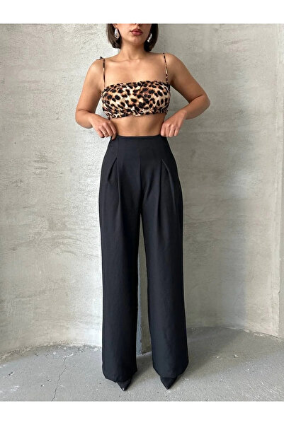 BLACK MODBLACK Roselight pleated linen trousers s255046 1165115