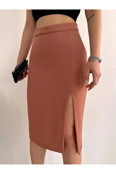 BLACK MODBLACK Long Midi-Length Slit Skirt Salmon S24907