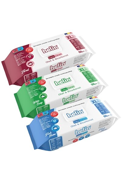 Helin Wet Wipes SET 3 X Multi-Surface with Vinegar and Baking Soda