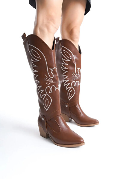 BLACK MODBLACK Ji̇lla Taba Leather Removable Heel Boots and Booties