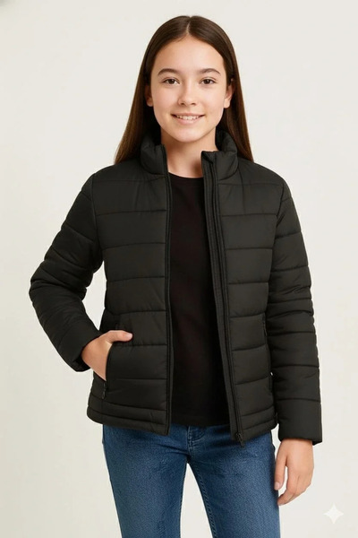 BLACK MODBLACK Ozbay Girls' Inflatable Coat Lightweight and Warm Winter Coat ...