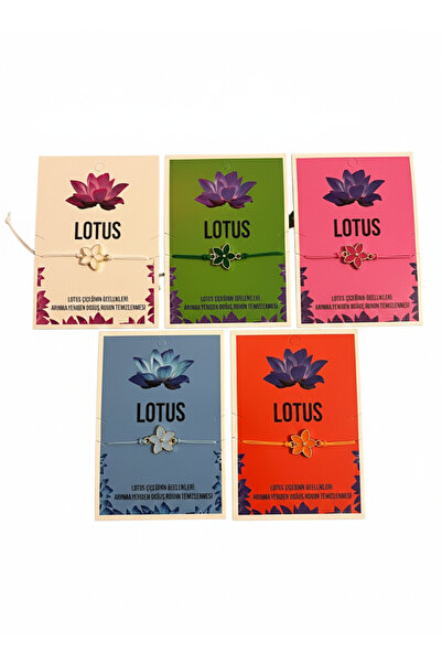 BURUCRAFT Lotus Çiçeği İp Bilekliği (Ayarlanabilir İp Bileklik) (1Adet)