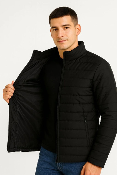 BLACK MODBLACK Men's Bomber Jacket – Water-Repellent Fabric, Quilted Lining, ...