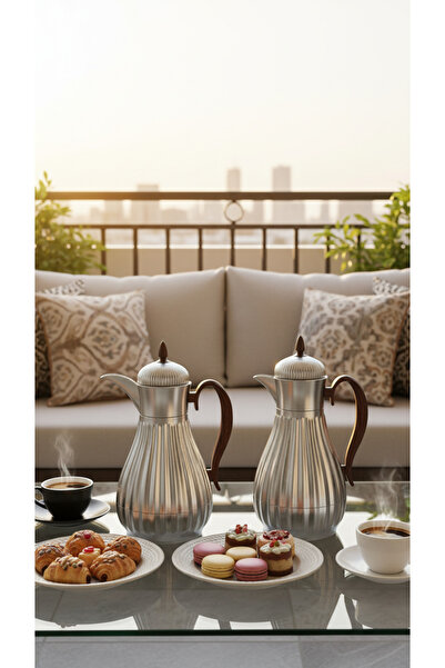 Generic 1 liter/750 ml tea and coffee thermos set with an elegant design