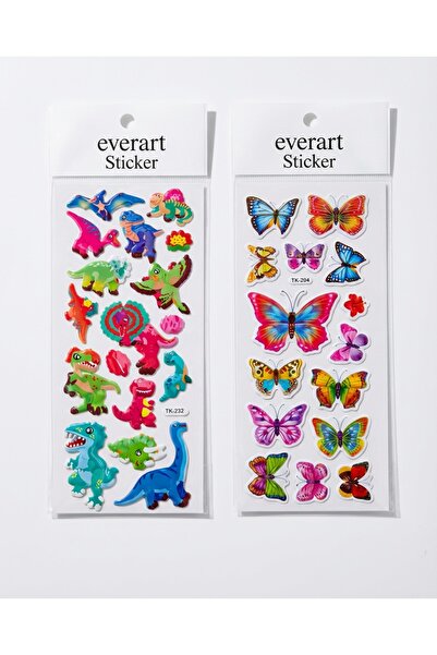 everart Sticker Book Sevimli Karakterler Çocuk Sticker Kitabı 2 Adet Sticker