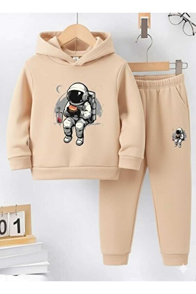 Nice Clothes Children's Tracksuit Set Hooded Unisex Astronaut Print
