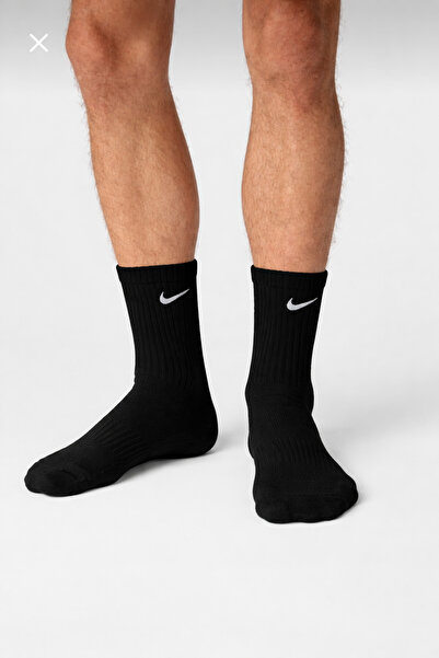 Taşkın Moda Siyah Uzun tenis Çorap