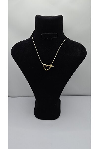ahsenaksesuar2025 Stainless Steel Gold Color Heart Detailed Letter Necklace –...