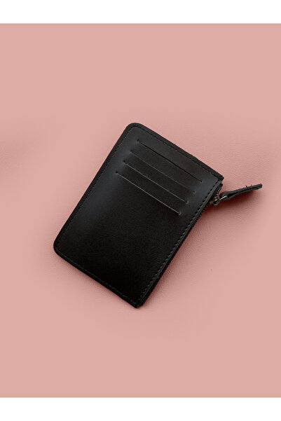 westbag Black Unisex Zippered Double-Sided Card Holder Faux Leather