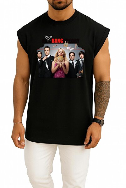 Bahriyeli Collection Oversized the Big Bang Theory Chest Printed Tank Top