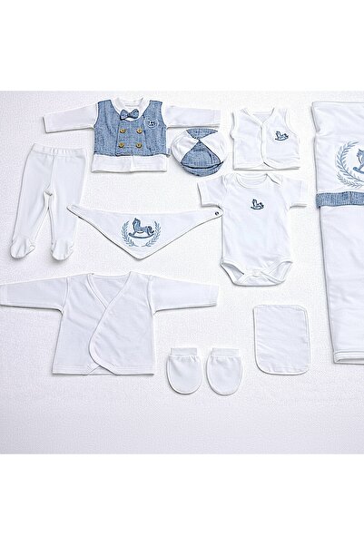 MİLAYS LİFE HOME COLLECTİON Baby Boy 0-3 Months 100% Organic Cotton Horse Emb...