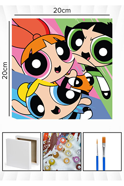 Corvo Sayılarla Boyama 20x20 Cm Tuval Seti Fırça Boya Dahil Çıtaya Gerili - P...