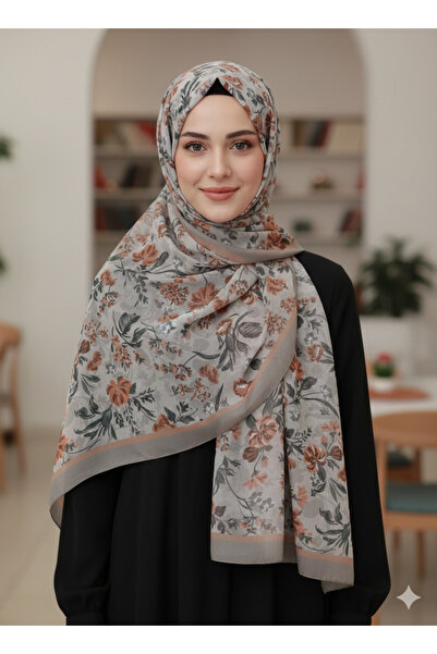 REMOMODA Patterned Floral Model Shawl Italian Cotton Soft Shawl High Quality