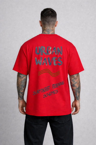 LORVEX T-Shirt Oversized Comfortable Fit Unisex Urban Waves Printed 100% Cotton
