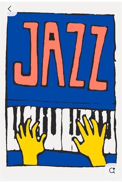 Taranist Kağıt Poster - Jazz Tipografi İllüstrasyonu - Müzik Temalı Retro Poster