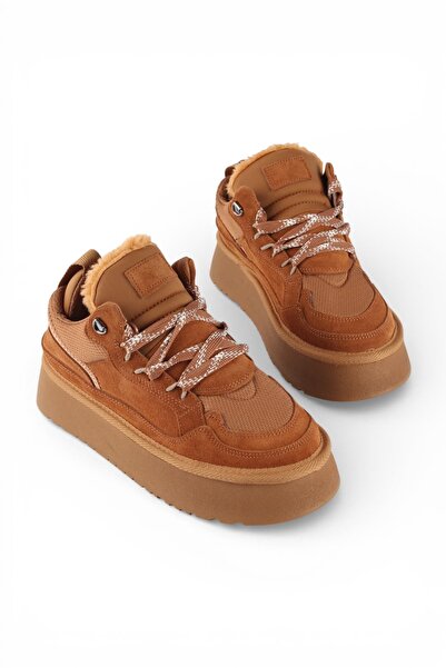 luuq shoes Puffy Genuine Leather Suede Women's Platform Sneaker