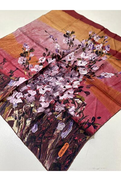 Cacharel Eșarfă de mătase Tivil IST 7929313 - 931 Maro cu model floral