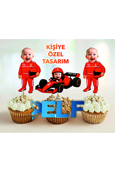 ELF REKLAM Kişiye Özel Yarış Arabası Temalı Kürdan Süs ( 10 Adet )