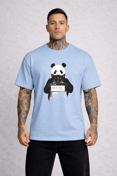 LORVEX T-Shirt Oversized Comfortable Fit Sorgu Panda Printed 100% Cotton