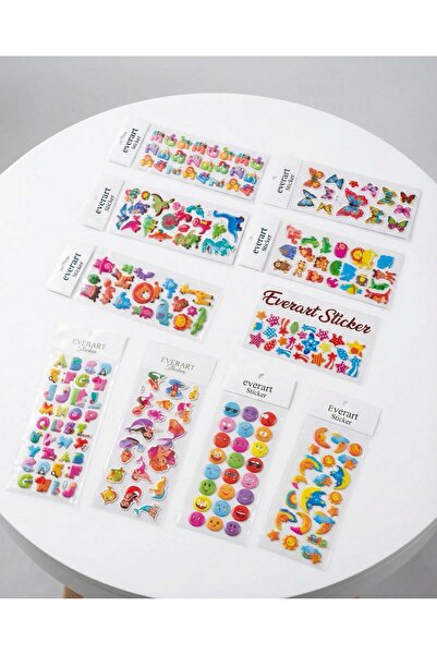 everart Sticker Sevimli Karakterler Çocuk Sticker 10 Adet Sticker