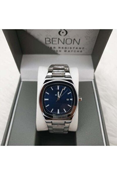 benon Men's Wristwatch Steel Waterproof Modern with High Quality Silver Brace...