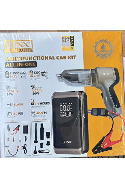 Denx DX3335 4-in-1 Cordless Car Kit (Vacuum Cleaner, Blower, Lamp and Charger)