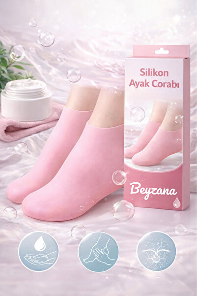 BEYZANA 1 Çift Nemlendirici Ayak Topuk Çorabı Yoğun Nem terapisi